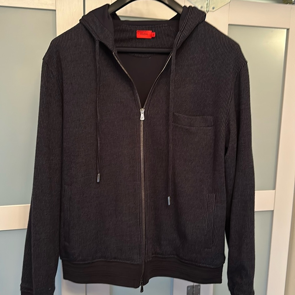 Isaia men’s XL zip up hooded sweatshirt
